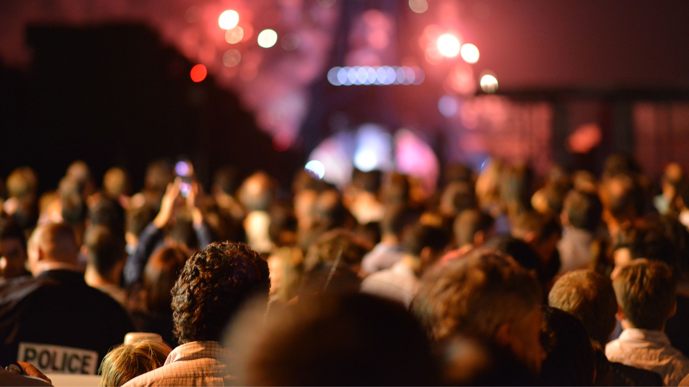 Family identifying emergency meeting point at crowded Canada Day festival